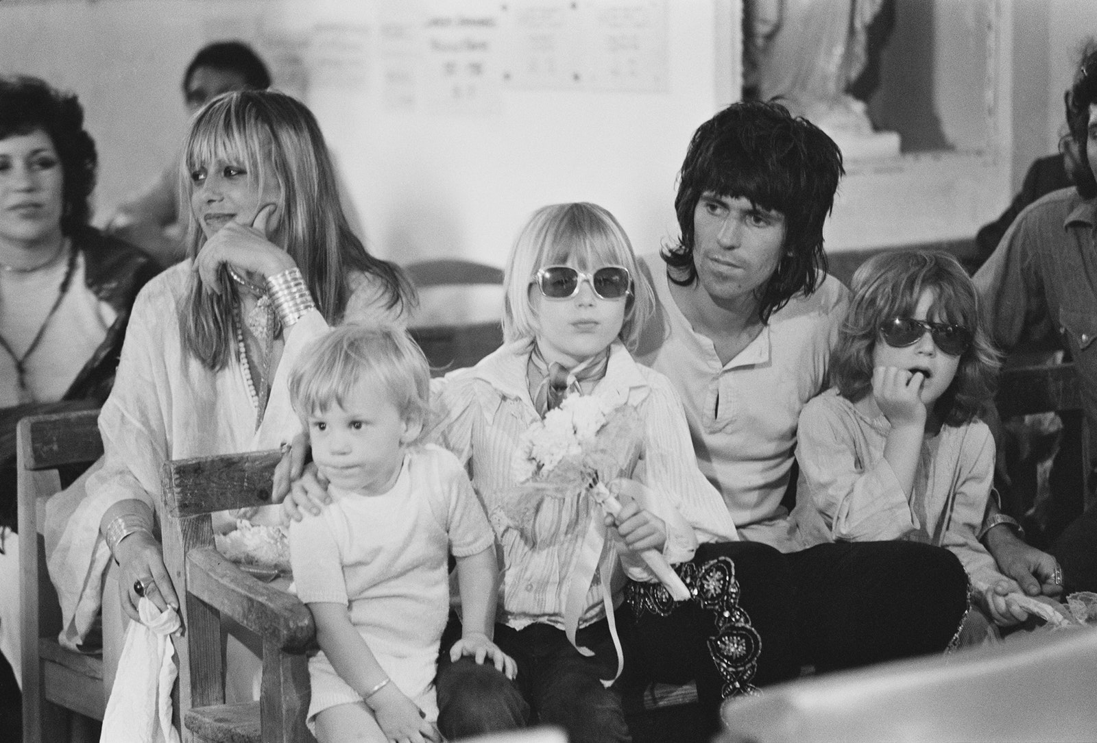 Image may contain Keith Richards Anita Pallenberg People Person Accessories Sunglasses Glasses Baby and Adult