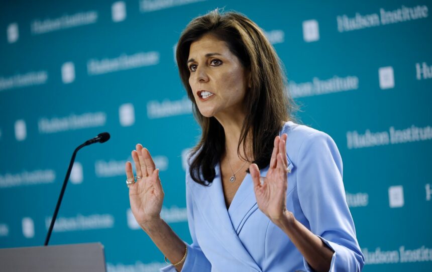 Former U.N. Ambassador Nikki Haley announced that she would vote for former President Donald Trump during an event at the Hudson Institute on May 22, 2024 in Washington, DC.