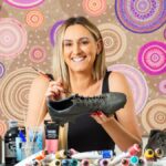 Harley Reid artist Ree Couzens kicking goals and showcasing culture through footy boots