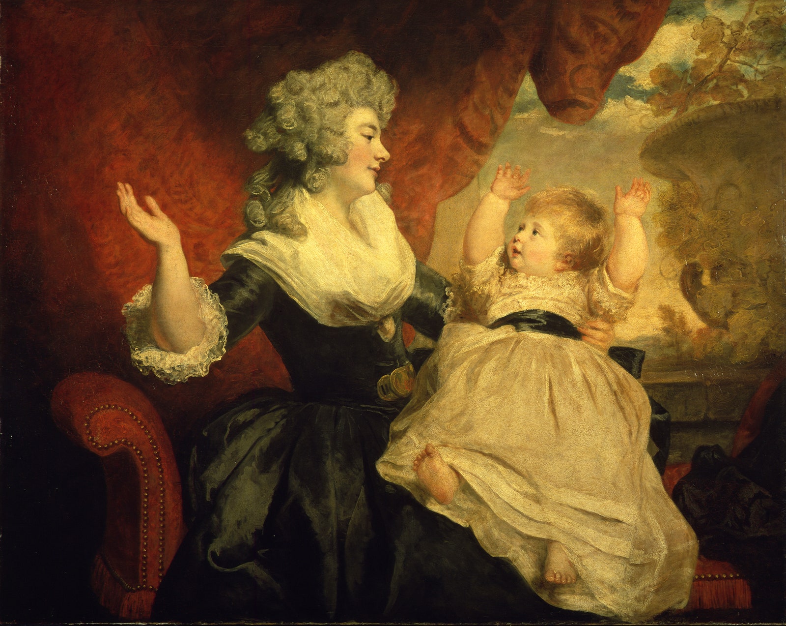 Portrait of Georgiana Spencer Duchess of Devonshire with her daughter Lady Georgiana Cavendish later Countess of Carlisle.