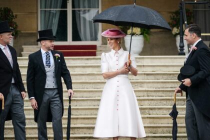 Princess Beatrice, Princess Eugenie, and Zara Tindall Stand In For Kate Middleton at a Garden Party