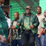 Former South African president Jacob Zuma was in optimistic form on Saturday when he led 30,000 supporters in song at a stadium rally