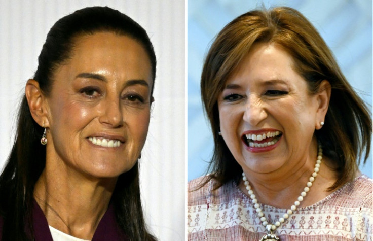 Ruling-party candidate Claudia Sheinbaum (L) and opposition hopeful Xochitl Galvez are leading Mexico's presidential race
