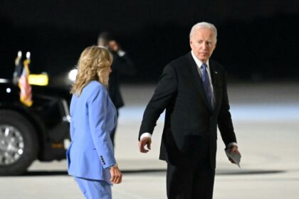 US President Joe Biden, pictured with First Lady Jill Biden, after the debate on June 27, 2024, said he thought he had performed 'well'