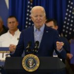 President Joe Biden in April unveiled steel tariffs at the United Steel Workers Headquarters in Pittsburgh after receiving the union's endorsement the  prior month