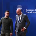Zelensky (L) inked an accord with the EU on long-term security commitments for Ukraine