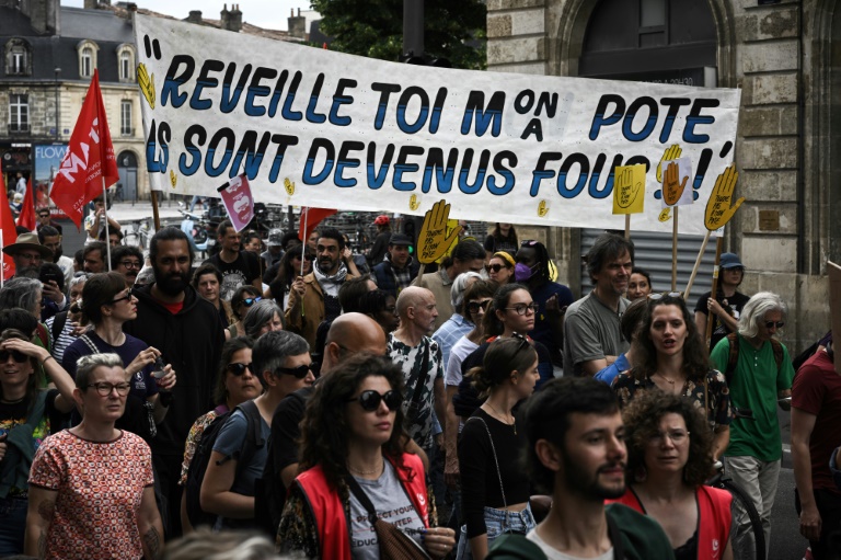 Feminist demonstrators marched against the far right in Paris