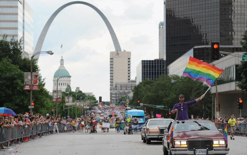 The St. Louis Pride parade in 2015.