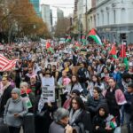 Greens leader Adam Bandt slams alleged ‘slander’ at furious pro-Palestine rally