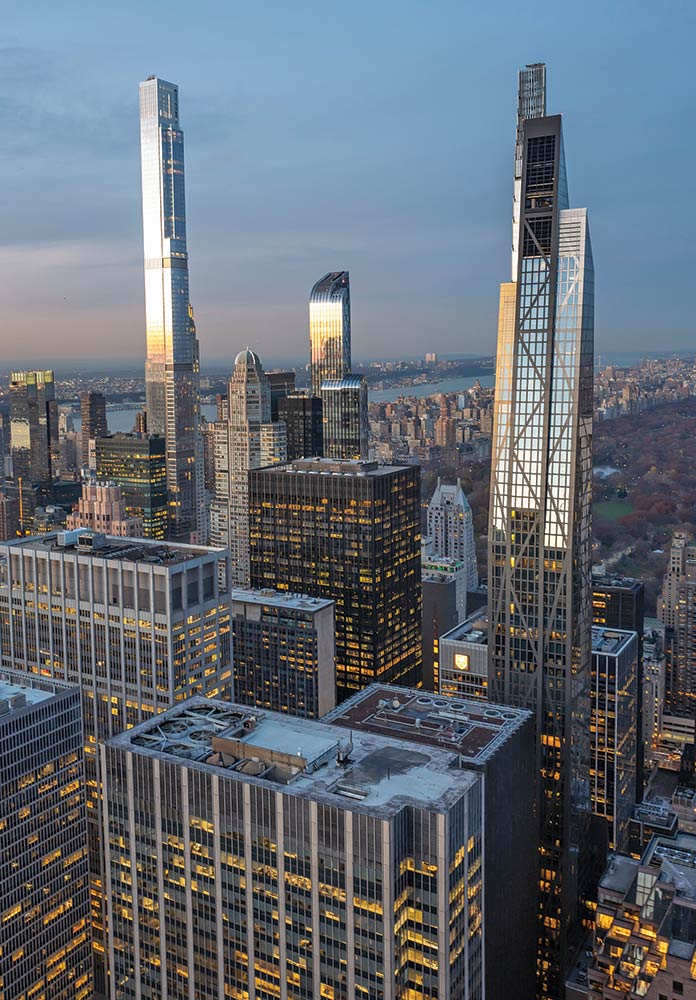 Central Park Tower, One57, and 111 West 57th Street, 2022.