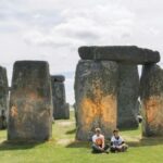 UK anti-oil and coal protesters spray paint Stonehenge