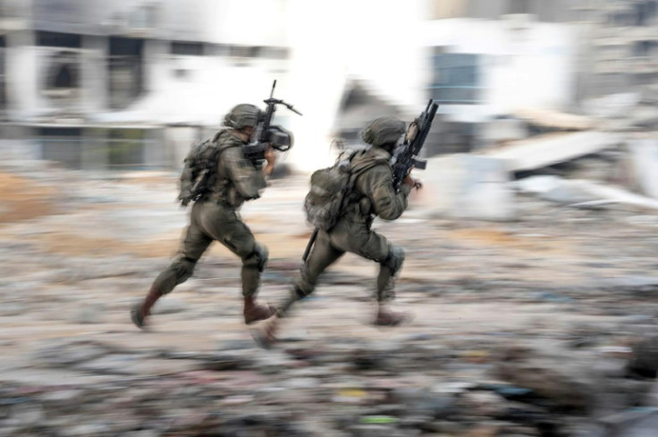 Israeli soldiers during operations in the Gaza Strip, seen in a handout picture from the Israeli army