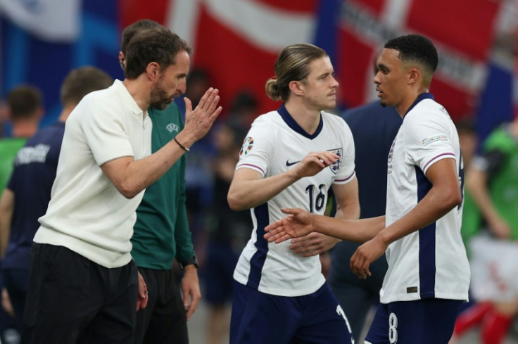 Trent Alexander-Arnold (right) and Conor Gallagher (centre) have shared the role of England's third midfielder so far