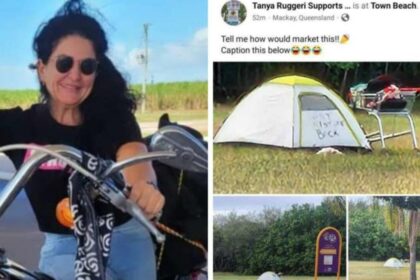 ‘Not funny’: Real estate agent slammed over tent picture