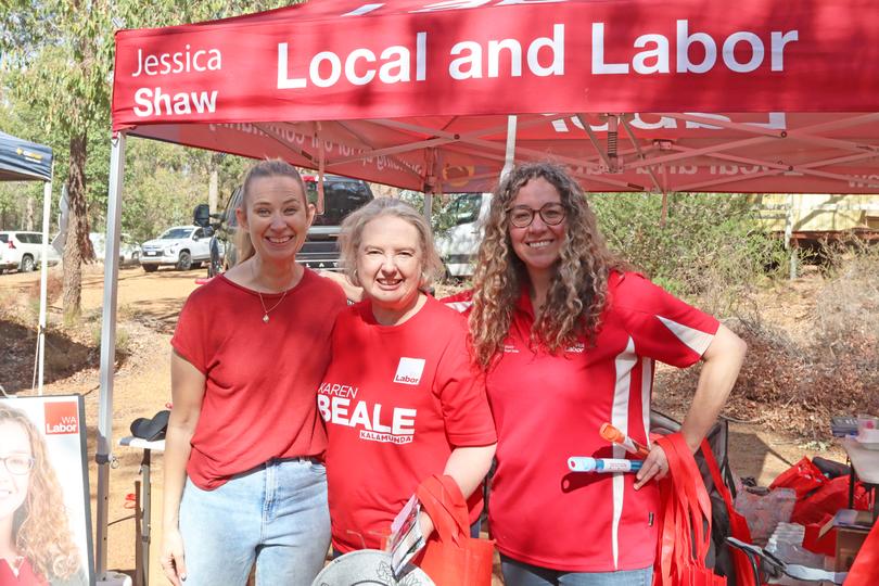 Michelle Maynard, Kalumunda labor candidate Karen Beale and Labor member for Swan Hills Jessica Shaw.