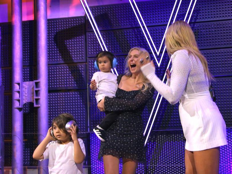 Reuben’s family watched from side of stage, accompanied by the show’s host Sonia Kruger.