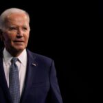 US President Joe Biden leaves the podium after speaking during the 115th National Association for the Advancement of Colored People (NAACP) National Convention in in Las Vegas, Nevada, on July 16, 2024.