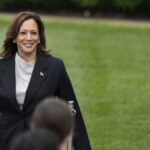 Harris hails Biden's record, launches her own campaign