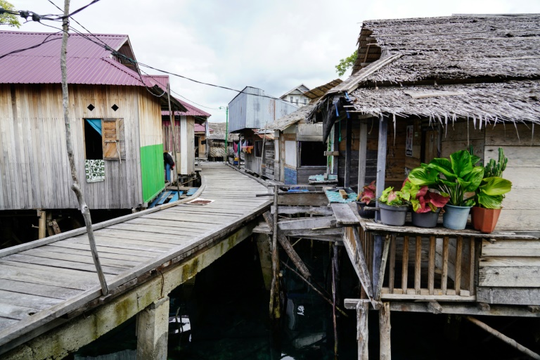 Stilt houses in the village of the Bajau sea nomads in Pulau Papan in Sulawesi
