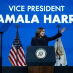 US Vice President Kamala Harris delivers the keynote speech at the American Federation of Teachers' national convention in Houston, Texas