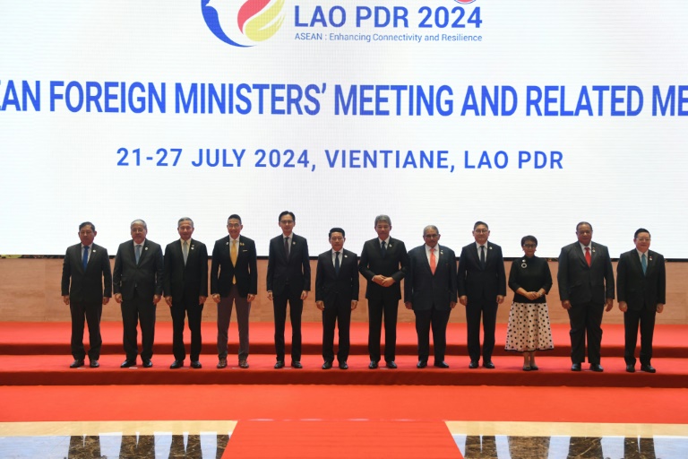 Association of Southeast Asian Nations (ASEAN) foreign ministers at a meeting in Laos capital Vientiane