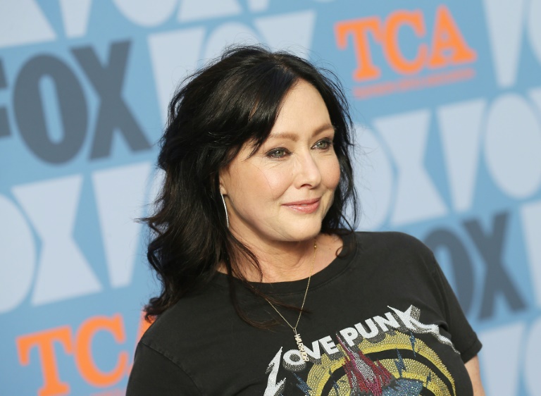 US actress Shannen Doherty a party at Fox Studios in August 2019 in Los Angeles