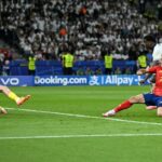 Mikel Oyarzabal (R) turned home the winning goal for Spain four minutes from time