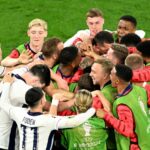 England players celebrate Ollie Watkins' winner against Netherlands in the Euro 2024 semi-finals