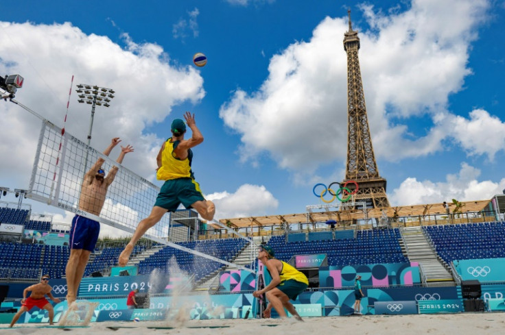 Beach volleyball will be played in front of the Eiffel Tower