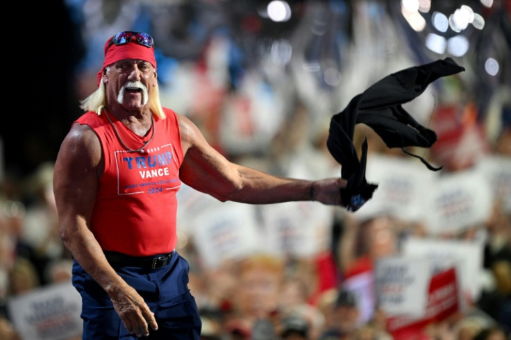 Celebrity wrestler Hulk Hogan led the crowd in chants of 'USA! USA!' 