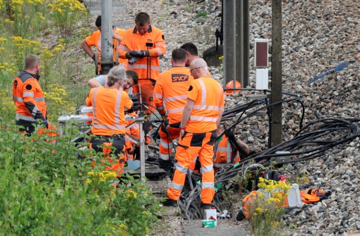 SNCF said saboteurs had started fires in conduits carrying fibre-optic cables vital for the safe operation of the trains
