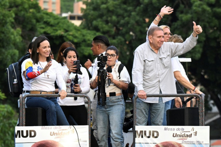 Venezuelan presidential candidate Edmundo Gonzalez Urrutia and opposition leader Maria Corina Machado on the campaign trail