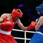 Algeria's Imane Khelif (left) was at the centre of a gender eligibility row at the Paris Olympics