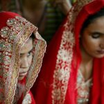 Shamila (L) was married off in exchange for money, one of a growing number of underage marriages taking place in Pakistan's flood-stricken areas