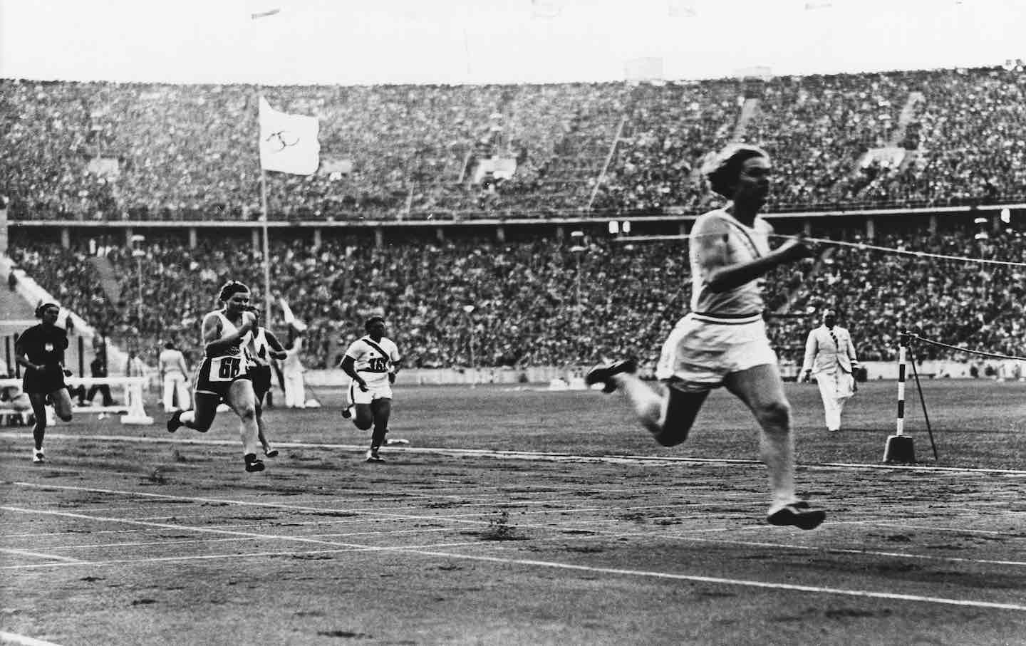 Helen Stephens winning the Women's 100m at the 1936 Berlin Olympics.