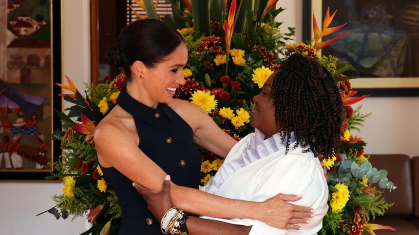 Meghan Markle and Prince Harry Receive a Warm, Cheesy Welcome to Kick Off Colombia Trip