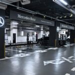 A Mercedes electric car charging station at a parking lot in Seoul. Mercedes-Benz Korea has released the names of its electric vehicle battery suppliers, bowing to public outrage after one of its cars burst into flame in a parking lot earlier this month.