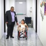 Maryam Ahmed, six, is among some 300 child amputees from Gaza who are receiving therapy at the Thumama complex in Qatar, 2022 World Cup accommodation now being used to house Gaza war evacuees and their carers