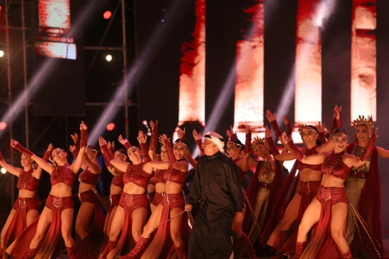 A dance extravaganza by Lebanese troupe Mayyas, who won "America's Got Talent" in 2022, draws thousands to the Beirut waterfront hours after Hezbollah's top commander Fuad Shukr is laid to rest after his death in an Israeli air strike