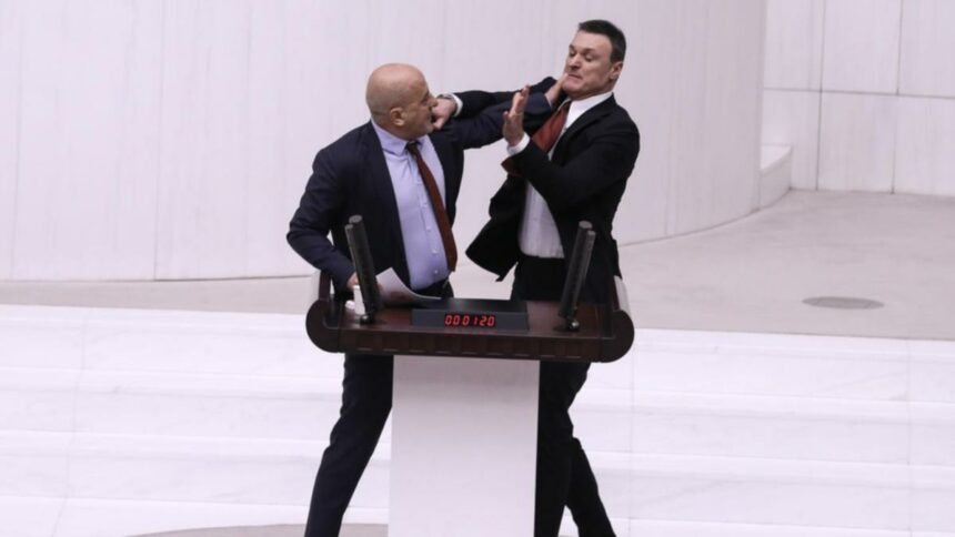 Turkish MPs brawl amid debate on jailed parliamentarian