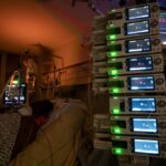 A Covid patient in the ICU in a hospital outside Paris, France