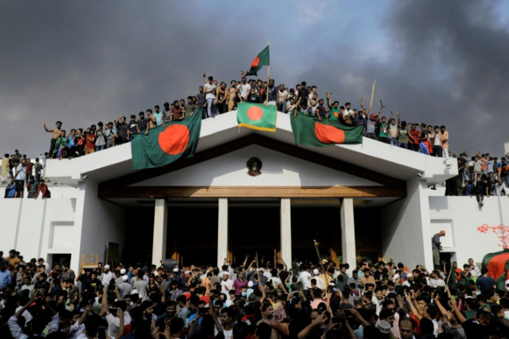 Anti-government protestors stormed Sheikh Hasina's palace in Dhaka on August 5, the dramatic culmination of weeks of demonstrations