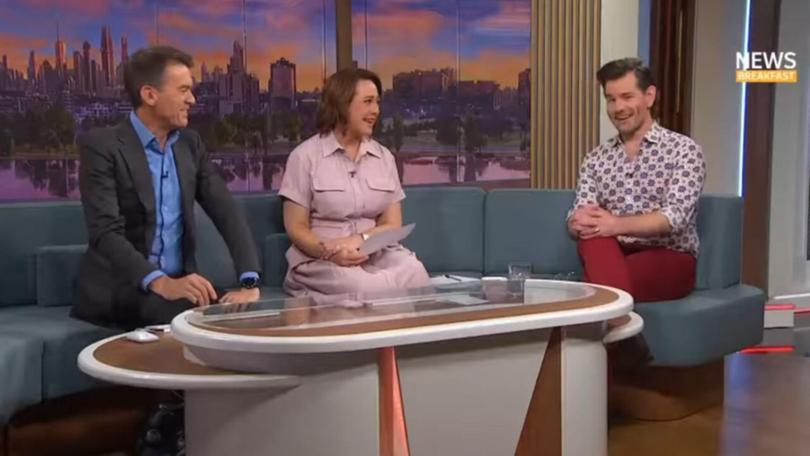 ABC weather presenter Nate Byrne needed to pause on-air after experiencing a panic attack. Picture: ABC News Breakfast.