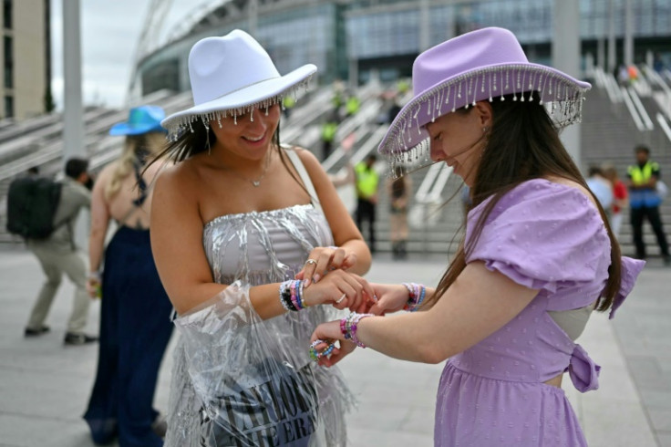 Fans clamoured to exchange bracelets with each other, a tradition among Swifties during the Eras tour