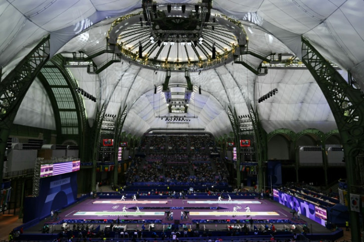 The Grand Palais was the dramatic setting for the Olympic fencing