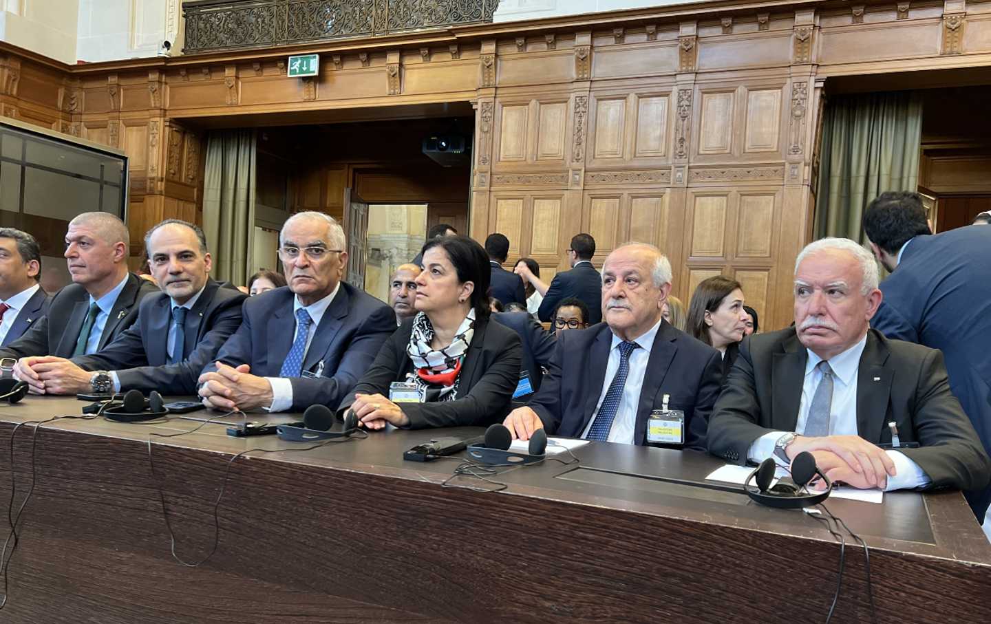 The International Court of Justice begins presenting its advisory rule regarding legal consequences arising from policies, practices of Israel in Occupied Palestinian Territory on July 19, 2024, in The Hague, Netherlands.