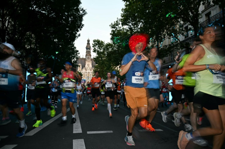 One man ran in a strawberry-shaped bonnet