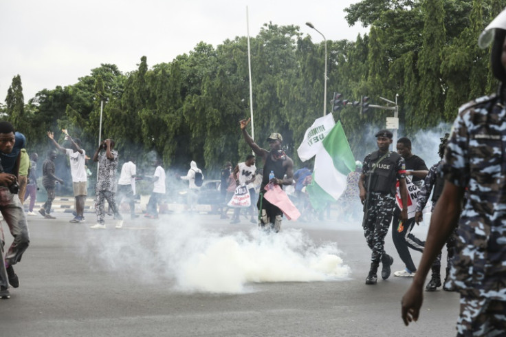 Police met demonstrators with tear gas in the capital