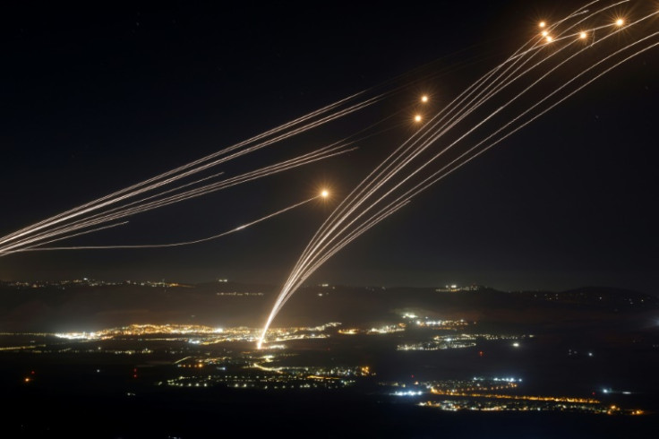 Rockets fired from southern Lebanon are intercepted by Israeli air defences