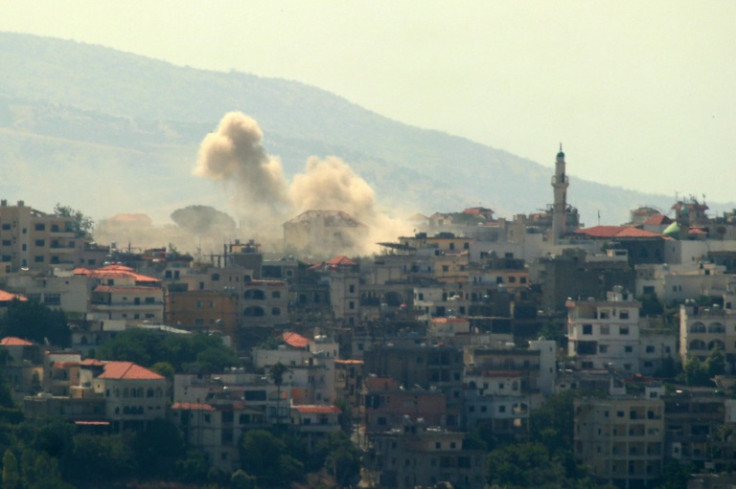 Smoke billows during an Israeli strike on southern Lebanon